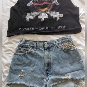 Midsize Metallica set Levi's specialty distressed denim size 12 cut off shorts